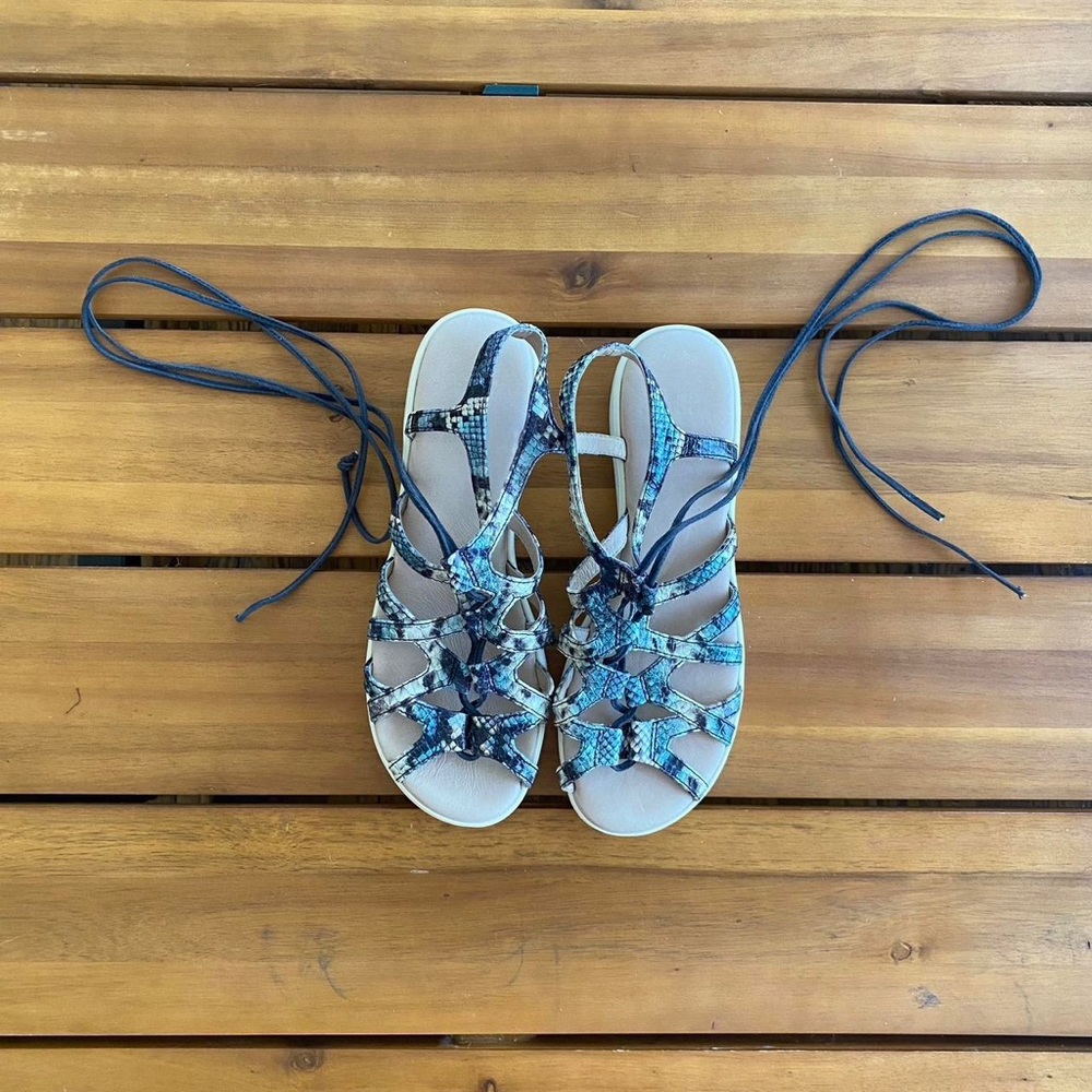 Johnston & Murphy Blue Python Espadrille Sandals … - image 7